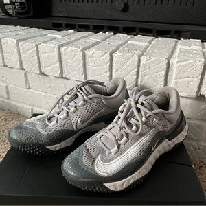 Nike Gray and White Sports Sneakers
